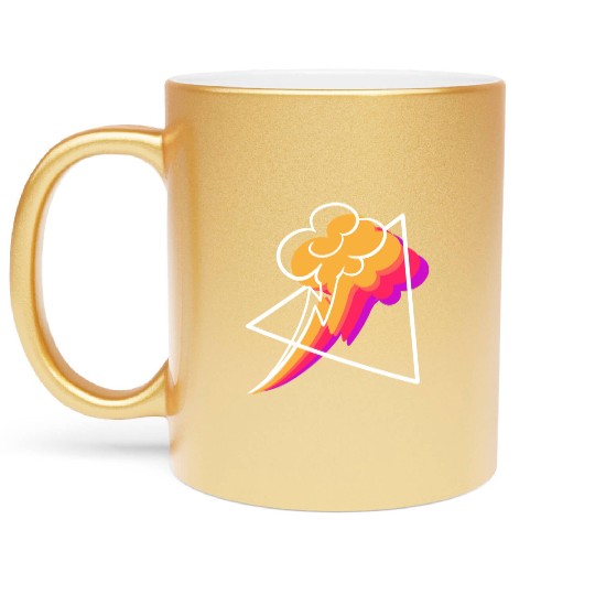 Synthwave Thunderstorm Meteorologist Gift Metallic Mugs