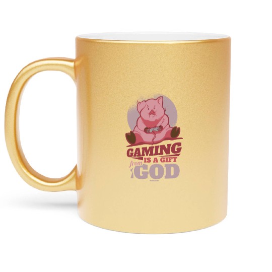 Pig animal piglet farm funny gift Metallic Mugs
