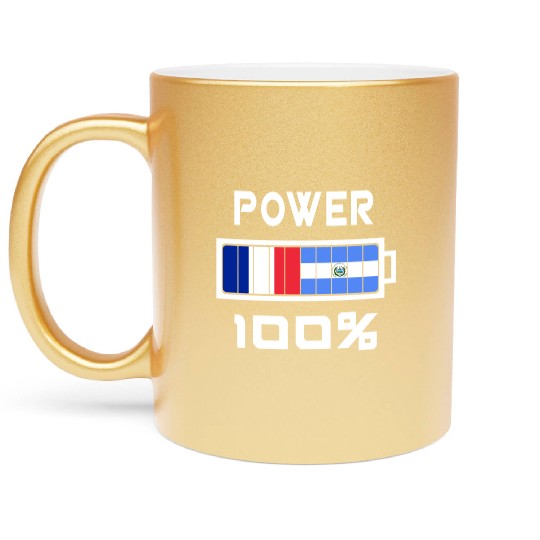 El Salvador and France power 100% Metallic Mugs