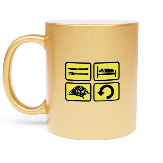 wilderness camping daily repeat Metallic Mugs