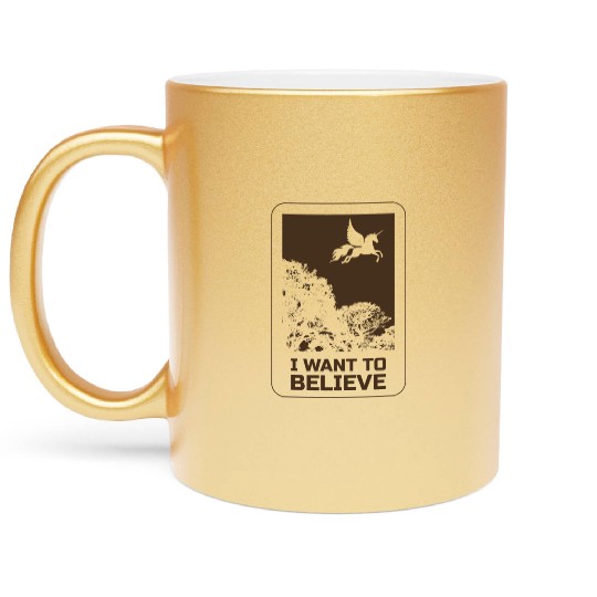 Unicorn "I Want To Believe" UAP Outfit Alien Ufo Metallic Mugs