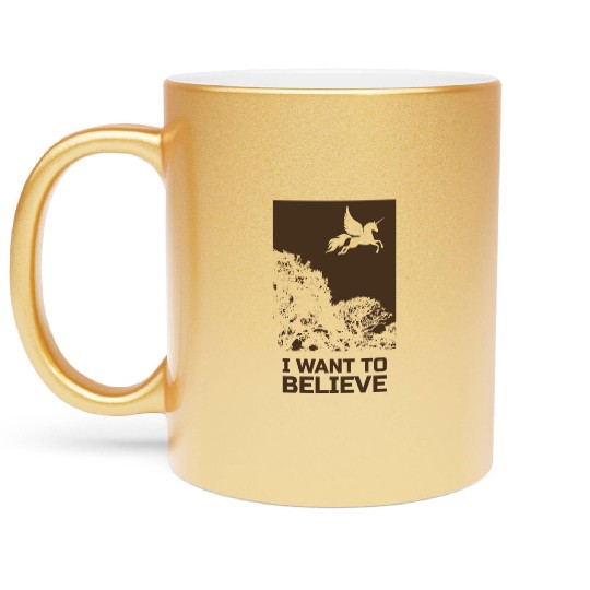 Unicorn "I Want To Believe" UAP Outfit Alien Ufo Metallic Mugs