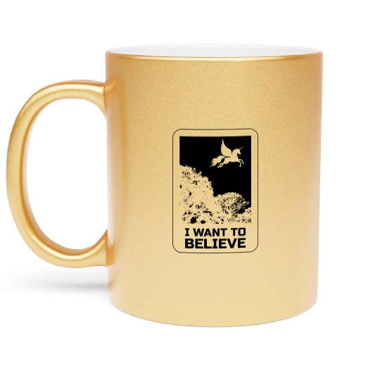 Unicorn "I Want To Believe" UAP Outfit Alien Ufo Metallic Mugs
