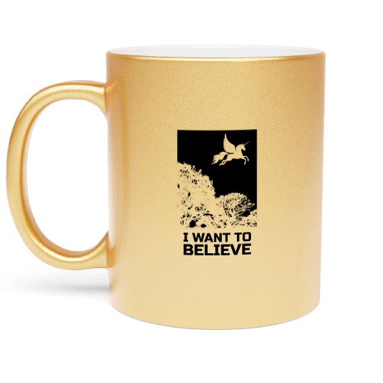 Unicorn "I Want To Believe" UAP Outfit Alien Ufo Metallic Mugs