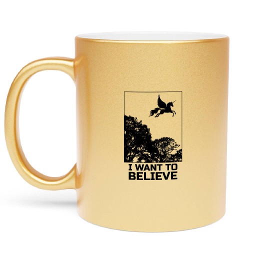 Unicorn "I Want To Believe" UAP Outfit Alien Ufo Metallic Mugs