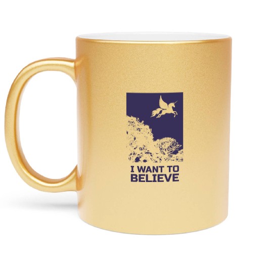 Unicorn "I Want To Believe" UAP Outfit Alien Ufo Metallic Mugs