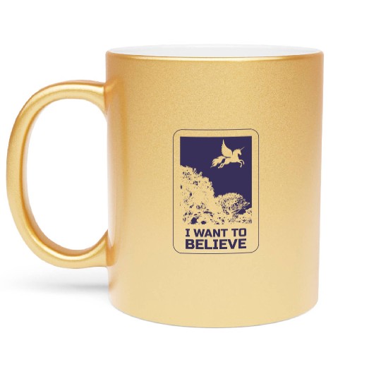 Unicorn "I Want To Believe" UAP Outfit Alien Ufo Metallic Mugs