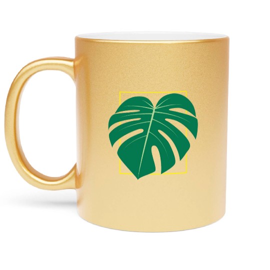 Tropical Leaves Metallic Mugs