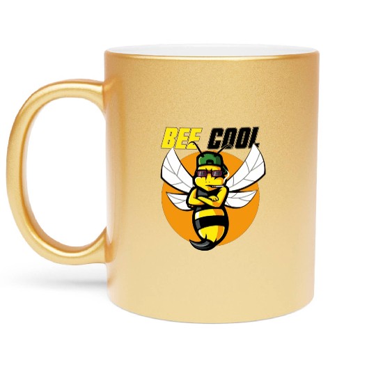 Bee "be cool" Bee Outfit Bee Men's Women Children Metallic Mugs