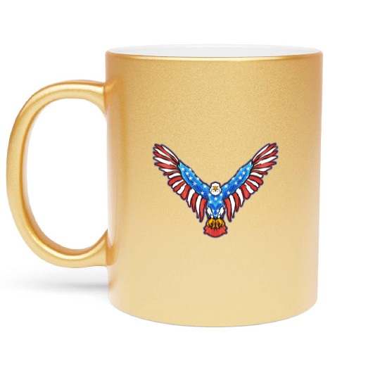 American Bald Eagle American 4th of July Patriotic Metallic Mugs