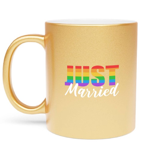 Just Married LGBTQ LGBTQ Gift Metallic Mugs