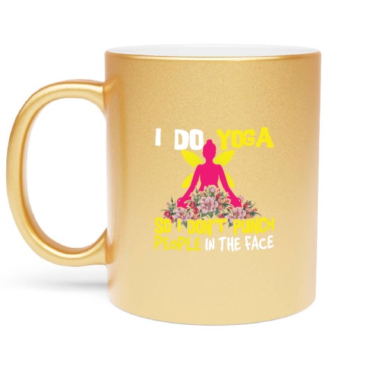 Relax Yoga Zen Mandala Meditate Punch Do Yoga Metallic Mugs