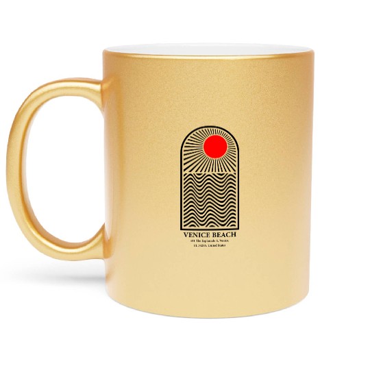 Venice Beach Florida Metallic Mugs