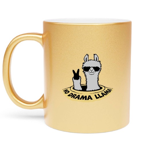 floor hole peace llama Metallic Mugs
