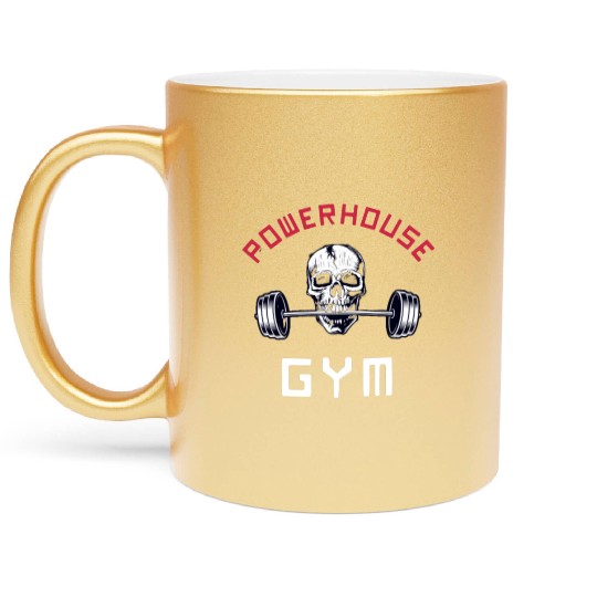 Powerhouse Gym - Bodybuilding Workout Saying Metallic Mugs