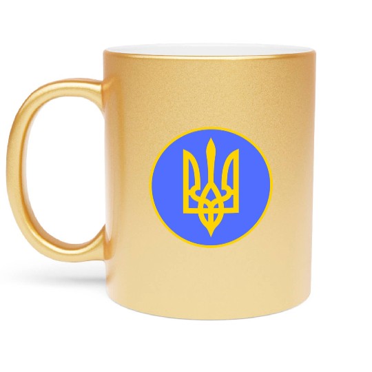Ukraine trident Metallic Mugs