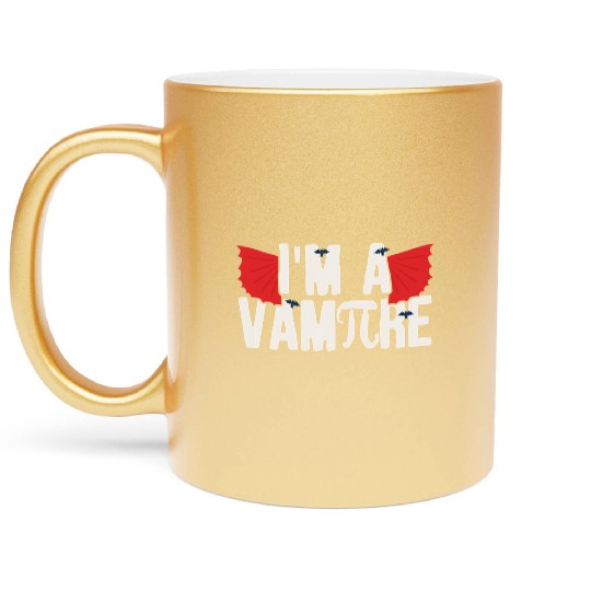 Pi Day I m A Vampire Math Teacher Student Gift Metallic Mugs