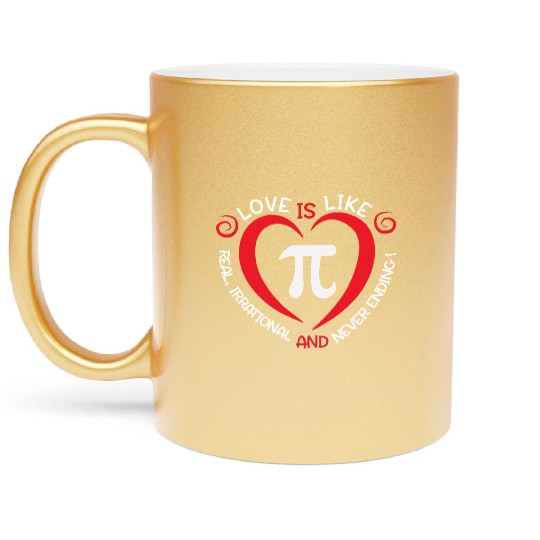 Pi Day Math Teacher Gift Love Is Like Geek Math Metallic Mugs