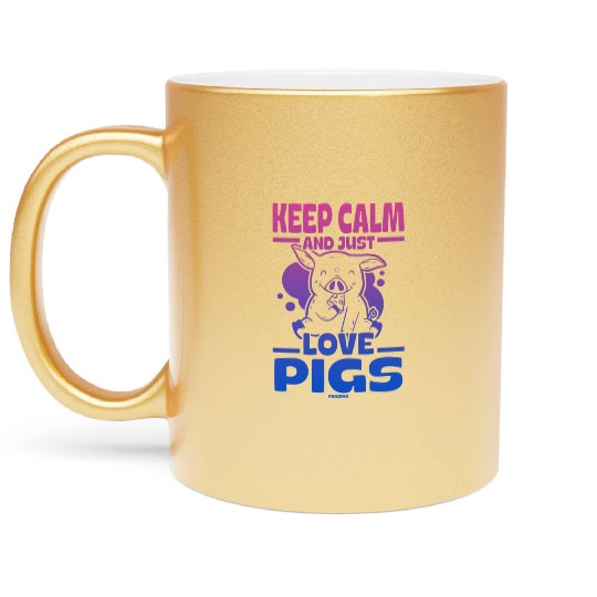 Pig animal piglet farm funny gift Metallic Mugs