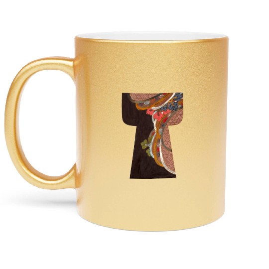 Kimono old fabric design Metallic Mugs