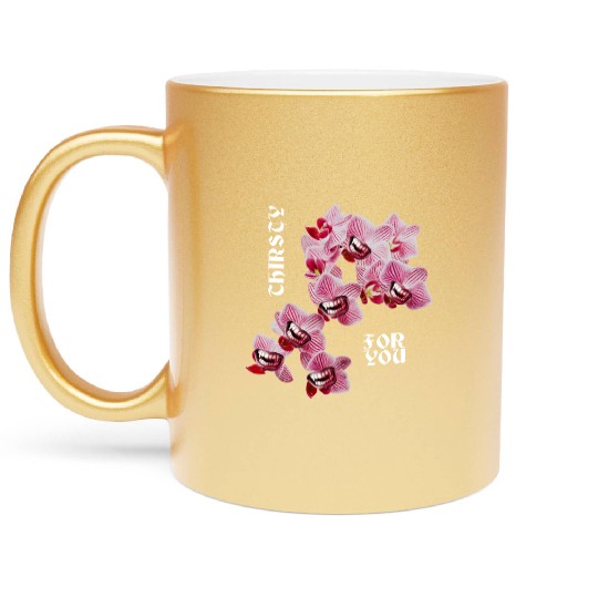 Orchid flower teeth creepy Orchid flower teeth cre Metallic Mugs