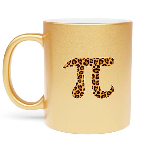 Pi Leopard Print Skin Cheetah Pi Day Math Nerd Metallic Mugs