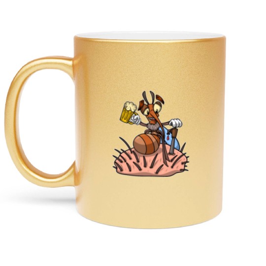 Insect Mosquito Drinking Beer Mosquitoes Metallic Mugs