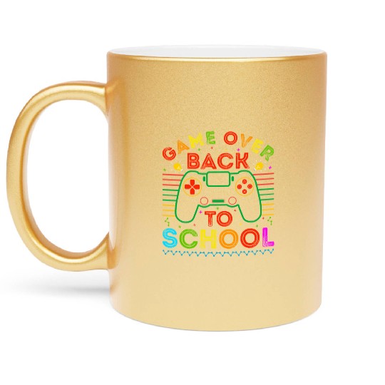 Back to School Funny Game Over Teacher Student Metallic Mugs