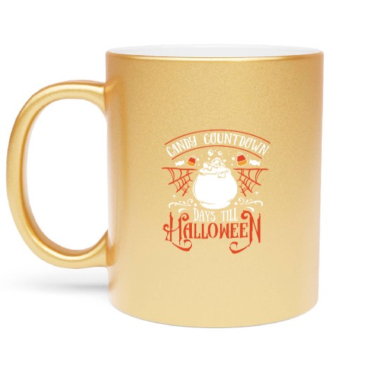Candy Countdown Days Till Halloween Candy Corn Metallic Mugs