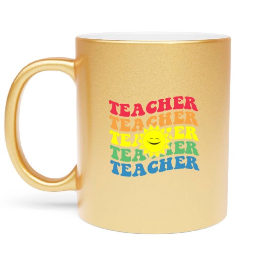 Teacher,Kindergarten Teacher Lovely Retro Teacher Metallic Mugs