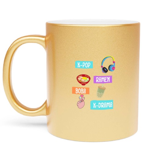 K-Pop Fashion for Fans of korean K-Drama & K-Pop Metallic Mugs