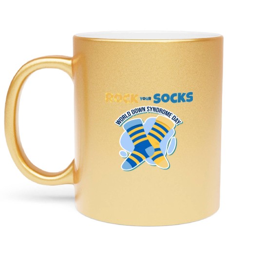 Rock Your Socks World Down Syndrrt Metallic Mugs