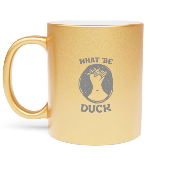 What The Duck?! Surprised Cool Duck Metallic Mugs