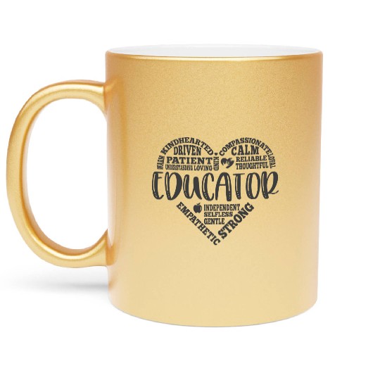 Educator Teacher appreciation subway art Metallic Mugs