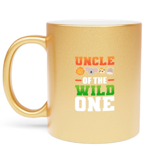 Uncle of the Wild One Nephew Niece Metallic Mugs
