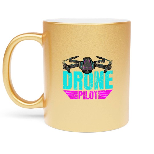 Drone Drone Pilot Drone Operator Quadrocopter Metallic Mugs