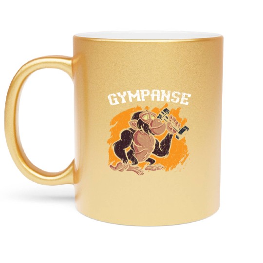 Gympanse Chimpanzee Monkey Animal Zookeeper Metallic Mugs
