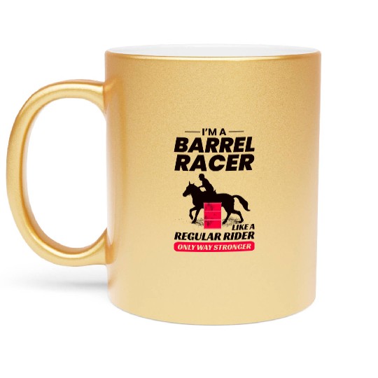 Barrel Racer Rodeo Racing Horse Riding Race Funny Metallic Mugs