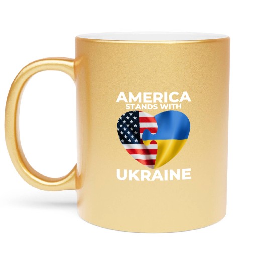 America stands with Ukraine Metallic Mugs