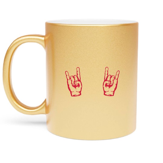 Heavy metal logo hand Metallic Mugs