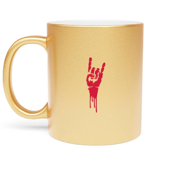 drop blood heavy metal Metallic Mugs