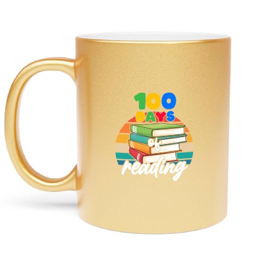 101 Days of School Reading Lover Student Teacher Metallic Mugs
