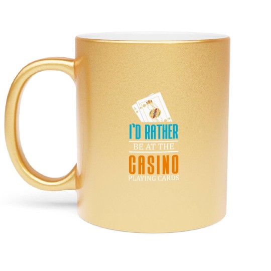 Gambling Winner Dice Blackjack Metallic Mugs