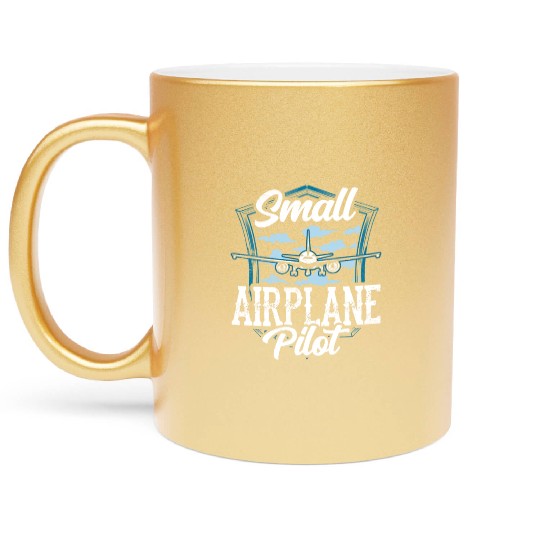 Small Airplane Pilot Private Aircraft Metallic Mugs