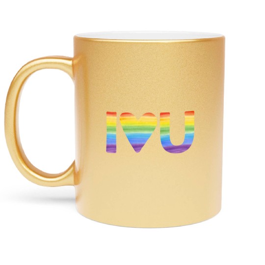 Lgbtq Gay Pride Month Rainbow Love Is Love Metallic Mugs
