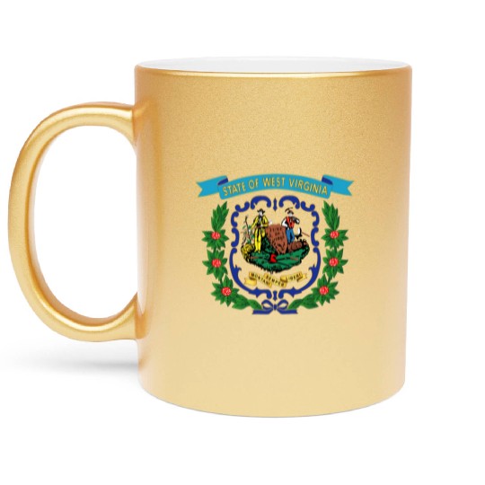 Govt West Virginia 1863 Blue Gold X 300 Metallic Mugs