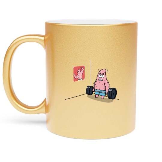 Majin Buu vs Patrick - Funny Anime Gym and Workout Metallic Mugs