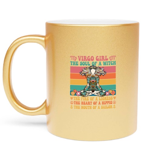 Virgo Girl Astrology Sign Metallic Mugs