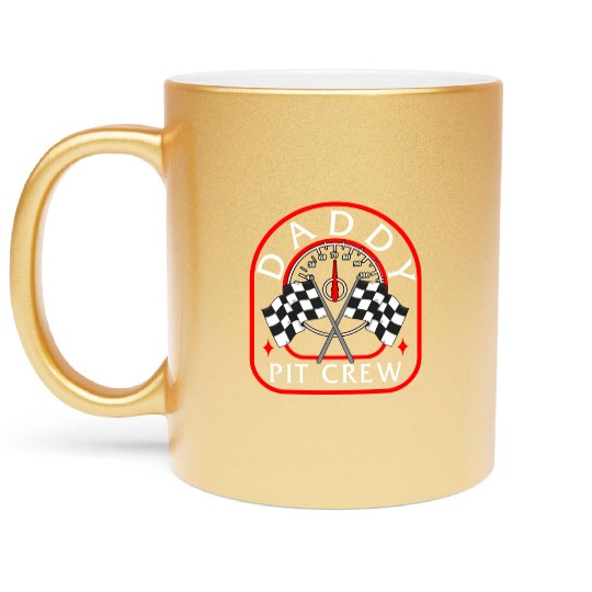 Daddy Pit Crew Metallic Mugs, Father's Day Gift Race Day