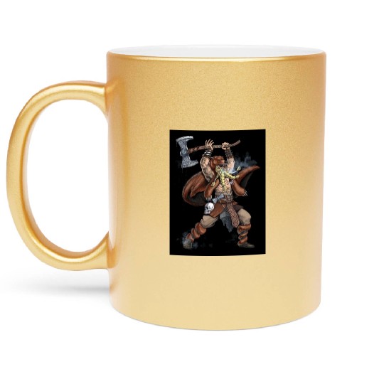 Norse Viking Warrior Metallic Mugs
